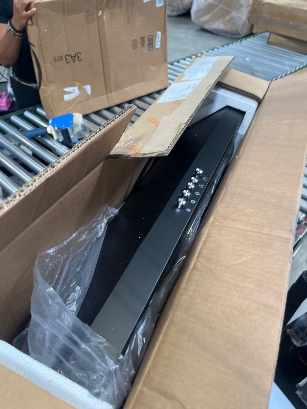 Photo 1 of 30" Under Cabinet Range Hood, Convertible Ducted/Ductless, 550 CFM Strong Airflow, 3-Speed Touch Control, 2 LED Lights, 6-Layer Stainless Steel Filters, Black