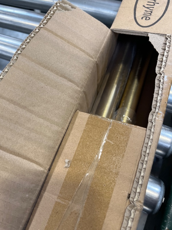 Photo 1 of Mayrhyme Warm Gold Corner Window Curtain Rods with Aluminum End Cap Finials and Brackets,1 Inch Diameter Bay Window Curtain Rods,2 Sided 36-72 Inch Adjustable Drapery Rod