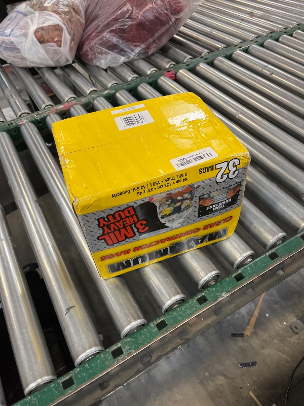 Photo 1 of Maximum Heavy Duty Garbage Bags, 42-Gallon, 3 Mil, Clear Garbage Bags Extra Large, Tear Resistant, Industrial Strength, 32 Counts