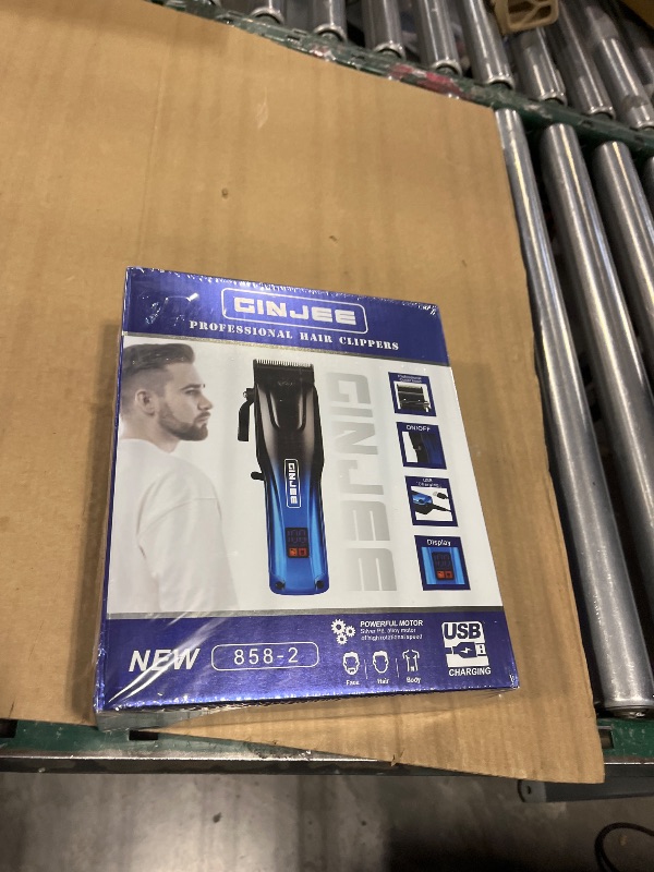 Photo 1 of GinJee Professional Hair Clippers for Men Cordless & Corded - Rechargeable Barber Clipper & Trimmer Set with Fade Lever for Home Haircuts, Grooming Kit with Guide Combs, with Travel Case