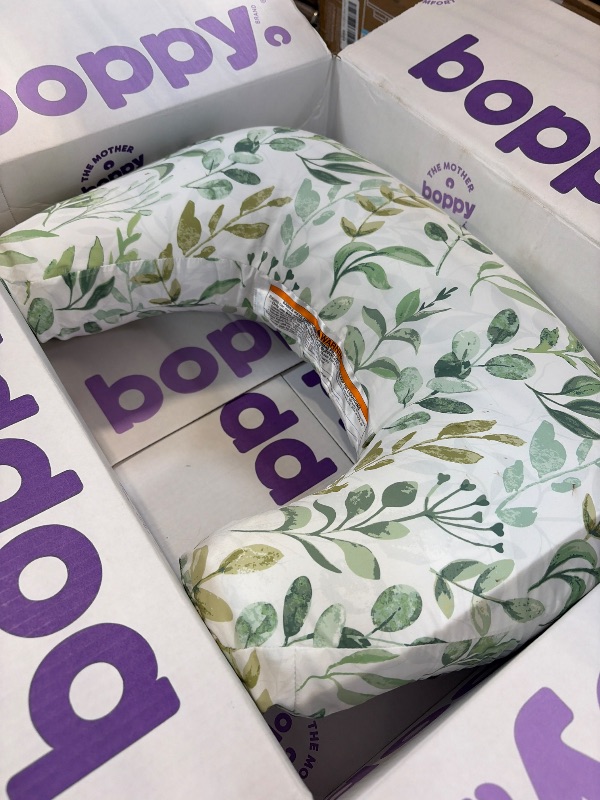 View 2 of Boppy Nursing Pillow - Verified Safe Breastfeeding Pillow with Softer Fill for Comfortable Support, Machine Wash & Dry Cover, Non-Toxic Materials - Green Sage Leaf