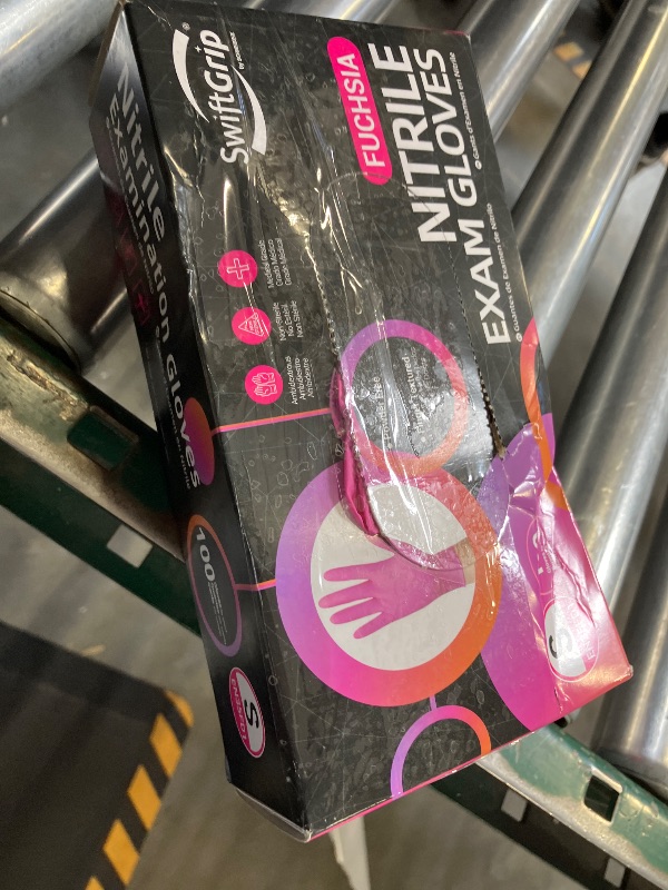 Photo 1 of SwiftGrip Pink Gloves Powder-Free Nitrile Gloves, 100ct Box - 3-Mil, Gloves Disposable Latex Free, for Kitchen, Cleaning, Estheticians, Hair Stylist - Pink/Fuchsia(Small)
