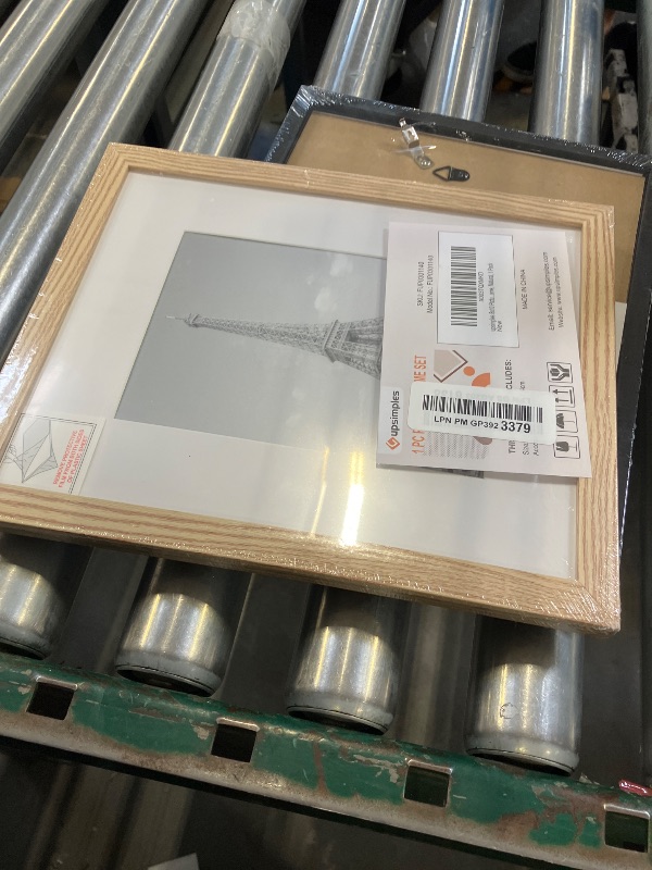 Photo 1 of upsimples 8x10 Picture Frame, Display Pictures 5x7 with Mat or 8x10 Without Mat, Wall Hanging Photo Frame, Natural Style, 1 Pack