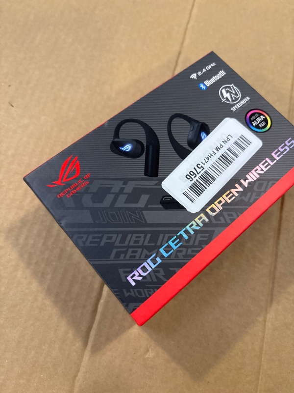 Photo 1 of ASUS ROG Cetra Open Wireless Open Ear Earbuds – Dual-Mode (BT/2.4GHz), Quad AI Noise-Canceling Mic, Low Latency, 16H Playtime, IPX5 Water Resistant, for Daily/Workout/Outdoor/Gaming Use - Black