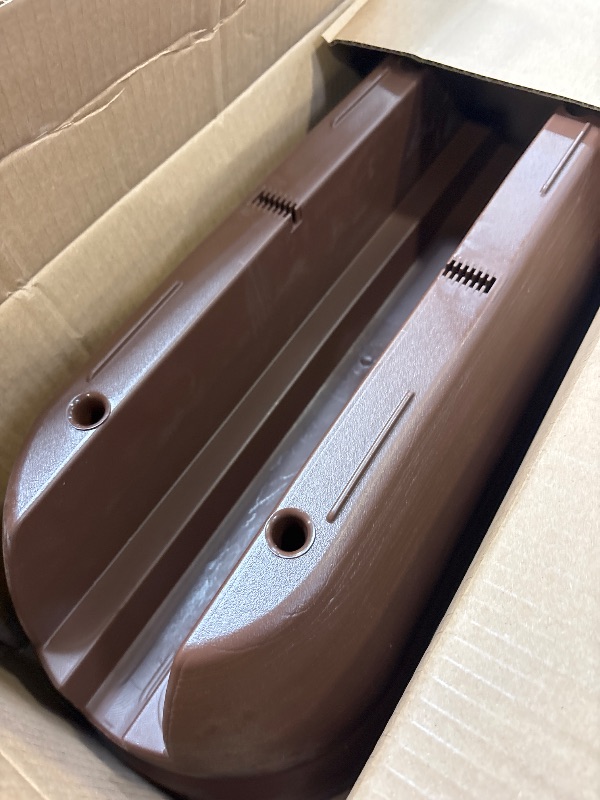 Photo 1 of Emsco Group Bloomers Railing Planter with Drainage Holes – 24" Weatherproof Resin Planter – Brown, Plastic