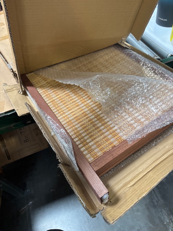 Photo 1 of Furnnylane 3 Panel Short Room Divider Screen,Brown Freestanding Partition,Small Bamboo Panel Divider for Room Seperation,3.95 FT Tall
