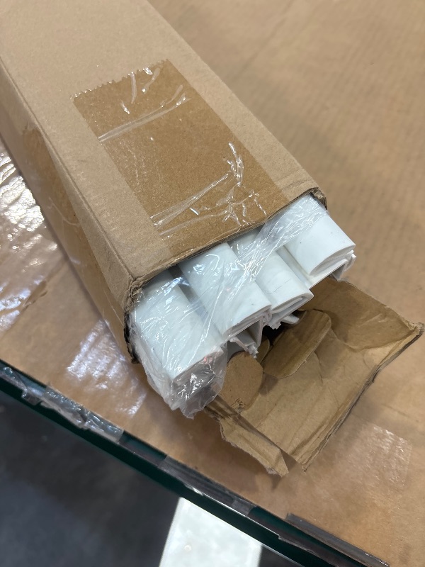 Photo 1 of Yaocom 4 Strip White 32 Inch Vinyl U-Shape Door Bottom Seal, Slide on Weatherstrip Interior Door Bottom to Block Light and Reduce Noise Fits 32 x 1-3/8 Doors, Fills 1/2 1-1/2 Gaps