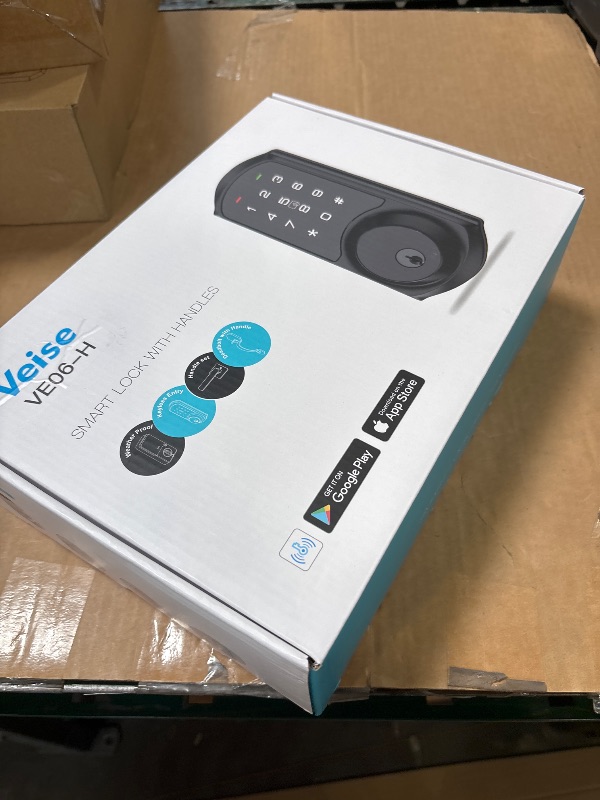 Photo 1 of Veise VE06-H Smart Front Door Lock Set, App Control, Keyless Entry Deadbolt with Lever Handle, Electronic Digital Touchscreen Keypad, Auto Lock, Easy Install, Matte Black
