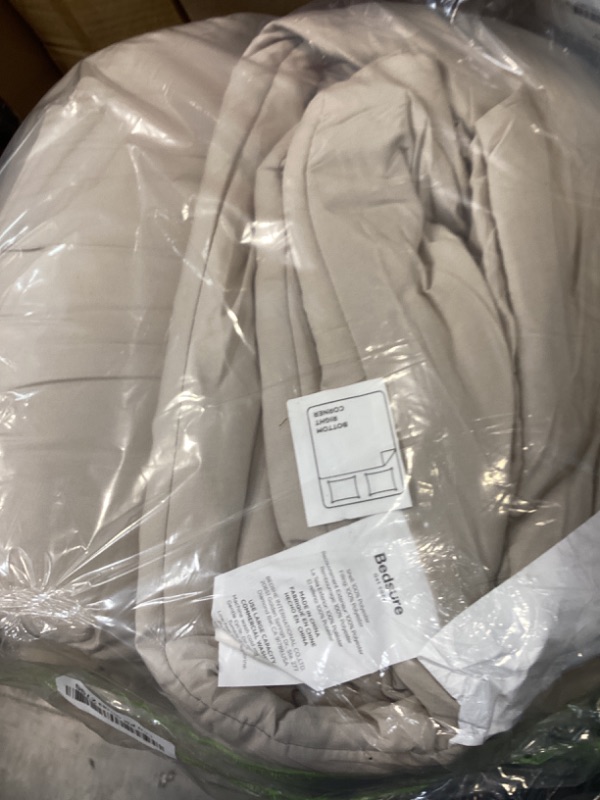 Photo 1 of Bedsure King Comforter Set, Muted Linen Soft Prewashed Bedding for All Seasons, 3 Pieces GentleSoft Bed Set, 1 Lightweight Comforter (104"x90") and 2 Pillowcases (20"x36")