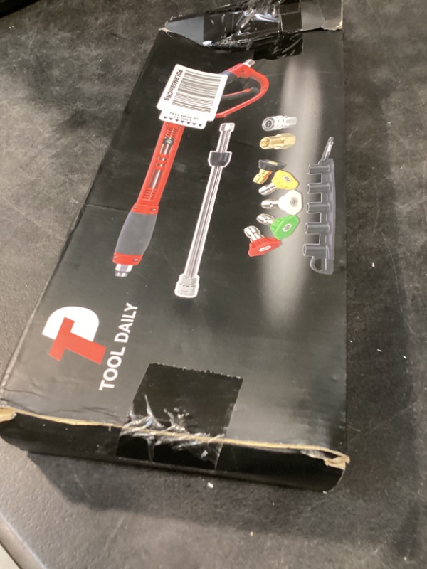 Photo 1 of Tool Daily Deluxe Pressure Washer Gun, with Replacement Wand Extension, 5 Nozzle Tips, M22 Fitting, 40 Inch, 5000 PSI