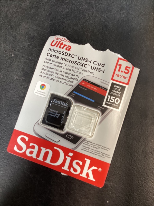 Photo 1 of SANDISK 1.5TB Ultra microSDXC UHS-I Memory Card with Adapter - Up to 150MB/s, C10, U1, Full HD, A1, MicroSD Card - SDSQUAC-1T50-GN6MA
