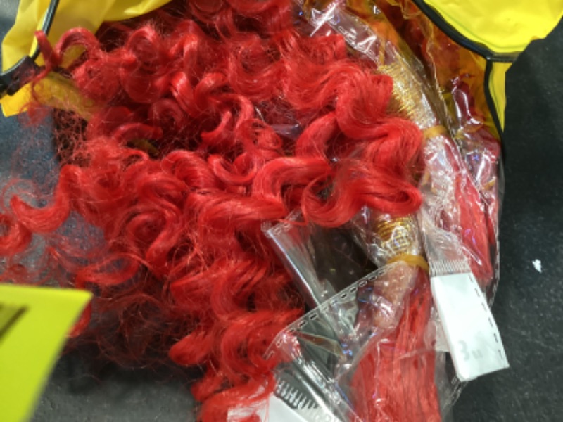 Photo 1 of RED Human Hair Braiding Hair For Boho Braids Deep Wave Braiding Hair 28 28 28 Inch Light RED Deep Curly Boho Hair for Bulk Braiding Knotless Bohemian Hair Extensions 3 Bundle 150g