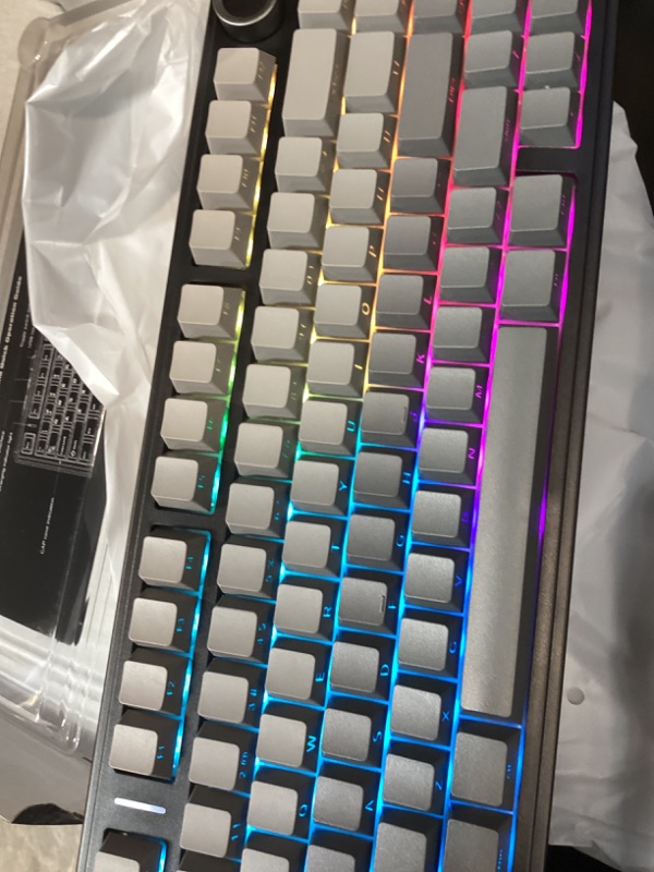 Photo 1 of AULA F75 Pro Wireless Mechanical Keyboard,75% Hot Swappable Custom Keyboard with Knob,RGB Backlit,Pre-lubed Reaper Switches,Side Printed PBT Keycaps,2.4GHz/USB-C/BT5.0 Mechanical Gaming Keyboards
