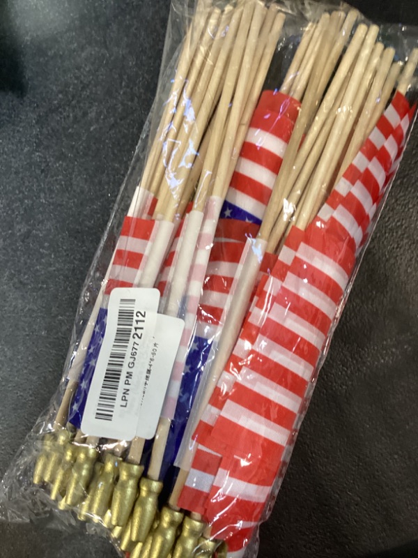 Photo 1 of 50 Packs Small American Flags on Stick,American Flag for Outside 4x6,Mini Flags/Small US Flags/USA flag 4th of July Decorations Outdoor,Fourth of July Decorations for Home,Memorial Day Decor
