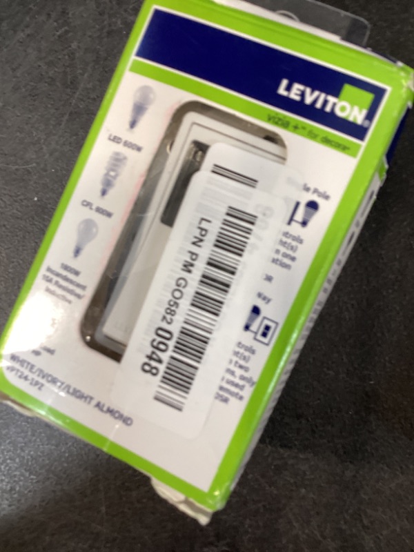 Photo 1 of Leviton Decora Programmable and Astronomical Timer Switch for Lights and Motor Loads, Neutral Wire Required, Single Pole or 3-Way, VPT24-1PZ, White with Ivory and Light Almond Faceplates