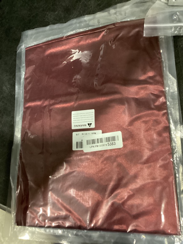Photo 1 of Horbaunal Burgundy Satin Tablecloth 54 x 54 Inches Square Table Cloth Bright Silky Table Cover Overlay Dining Tablecloths for Wedding Party Banquets