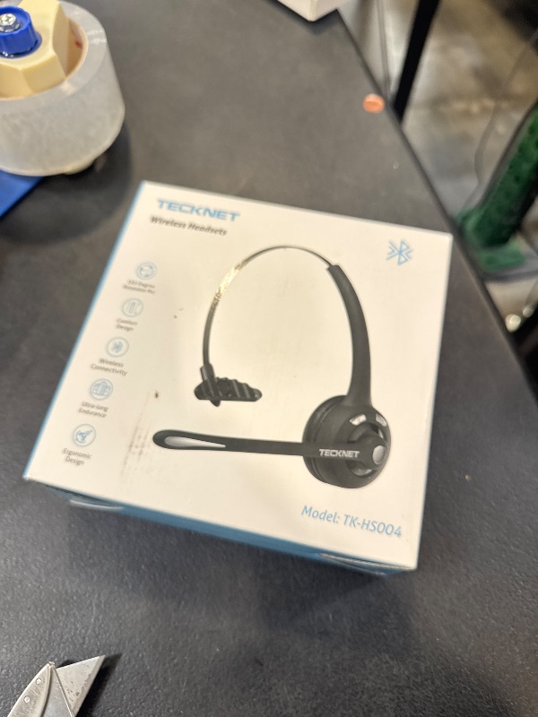 Photo 1 of TECKNET Bluetooth Headset, Wireless On Ear Headphones with Noise Cancelling Microphone for Trucker, Hand Free Wireless Headset with Mute Mic for Phone
