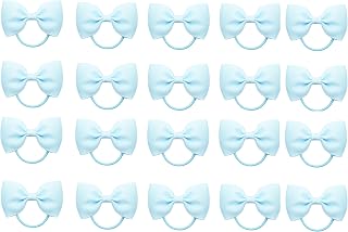 Photo 1 of 20Pcs Baby Girl Toddlers Hair Bows, Mini Elastic Hair Ties Accessories Bow Ponytail Holder Rubber Hair Bands for Girls Kids Teens (Light Blue, One Size)