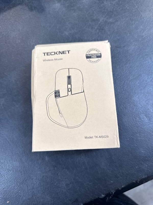 Photo 1 of TECKNET Wireless Mouse, Bluetooth Mouse (BT5.3/5.0 & 2.4G) Rechargeable Ergonomic Optical Mouse with 6 Adjustable DPI, Side Scroll, Quiet Clicks, USB A Receiver, 7 Buttons, Wide Compatibility - Grey