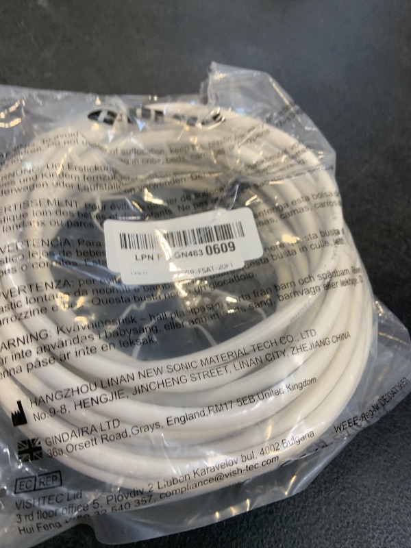 Photo 1 of G-PLUG 20FT RG6 Coaxial Cable Connectors Set - High-Speed Internet, Broadband and Digital TV Aerial, Satellite Sky Cable Extension- Weather-Sealed Double Rubber O-Ring and Compression Connectors White
