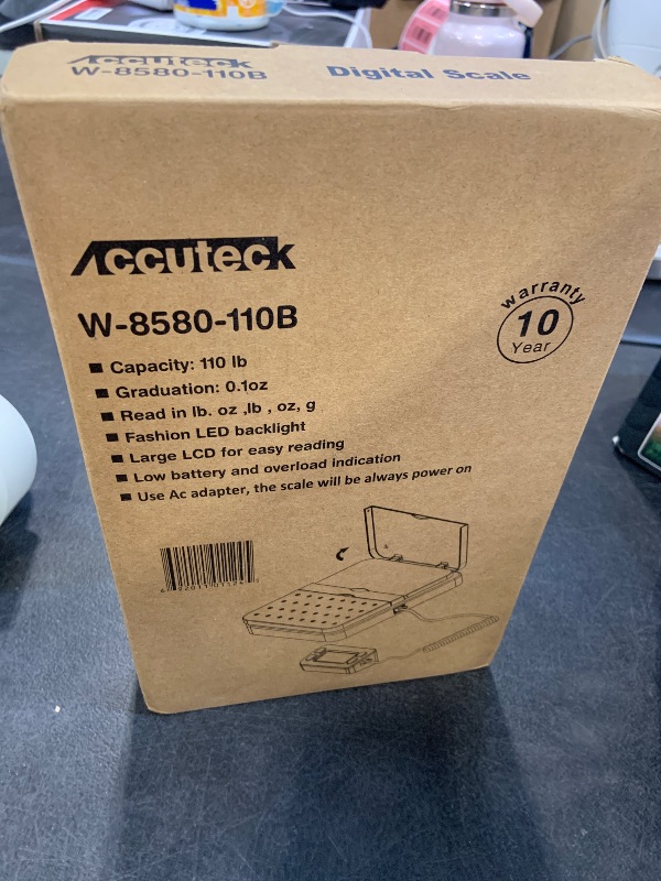 Photo 1 of ACCUTECK 8580 High Capacity 110 Lbs High Accuracy 0.1OZ Digital Postal Scale with Remote Display, Batteries and USB Cable and AC Adapter Included