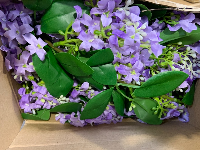 Photo 1 of Thiccywoov 1 Pack 4ft Artificial Purple Lilac Flower Tree Realistic Blooming Flower Plant Fake Potted Artificial Tree for Home Garden Lawn Porch Patio Indoor Outdoor Decor
