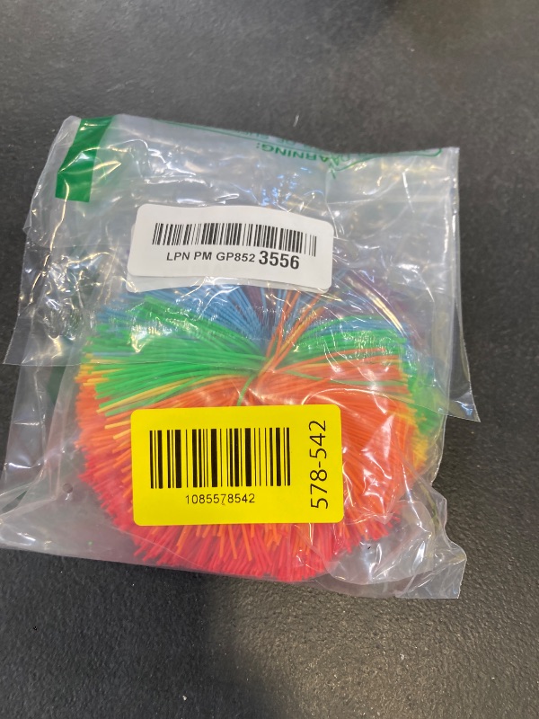 Photo 1 of 4.5Inch Large Rainbow Stringy Ball Silicone Bouncing Fluffy Jugging Ball,Monkey Stress Ball (Rainbow)