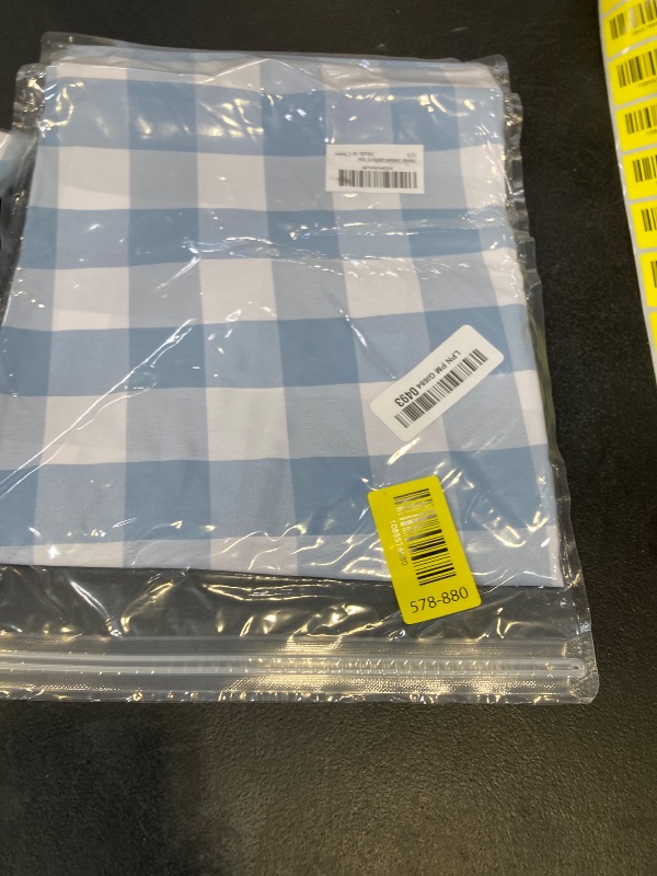 Photo 1 of Maymiss Checkered Tablecloth Rectangle Gingham Table Cloths Waterproof Wrinkle Free Buffalo Plaid Table Covers Washable for Dining, Parties & Outdoor Picnic(Light Blue,60" Round)