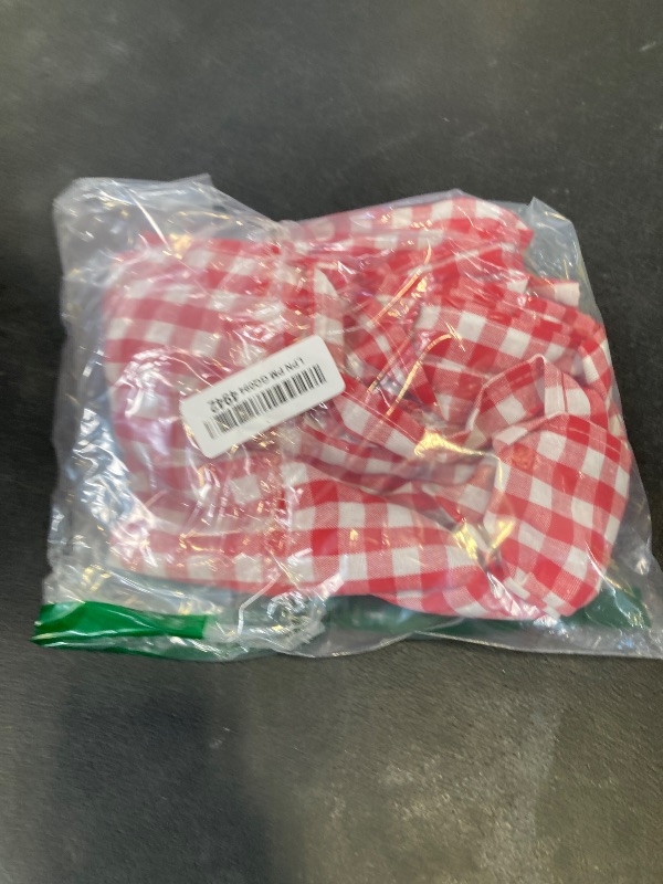 Photo 1 of Windkream Red Gingham Ruffled Table Runner 72 Inches Long Scalloped Table Runner Rustic Cotton Tabletop Farmhouse Decor for Baby Shower Bride Shower Birthday Party Holiday Wedding