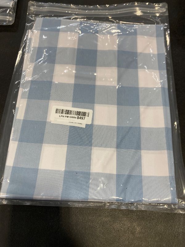 Photo 1 of Maymiss Checkered Tablecloth Rectangle Gingham Table Cloths Waterproof Wrinkle Free Buffalo Plaid Table Covers Washable for Dining, Parties & Outdoor Picnic(Light Blue,52"×70")