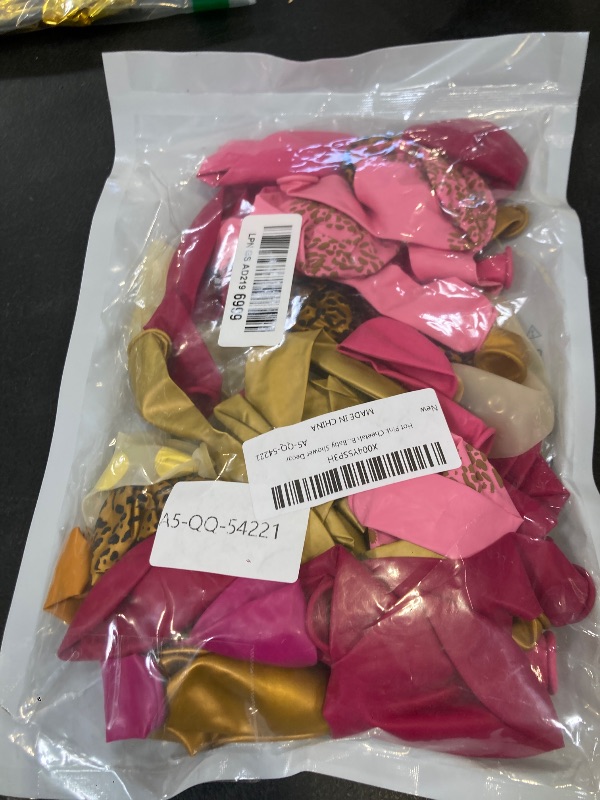 Photo 1 of Hot Pink Cheetah Balloons, Pastel Pink Metallic Gold Leopard Print Balloons & Confetti Balloon, Jungle Animal Balloon Cheetah Decorations for Girls Birthday Bachelorette Party Safari Baby Shower Decor