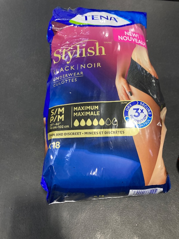 Photo 1 of Stylish Maximum Black Incontinence Underwear by TENA