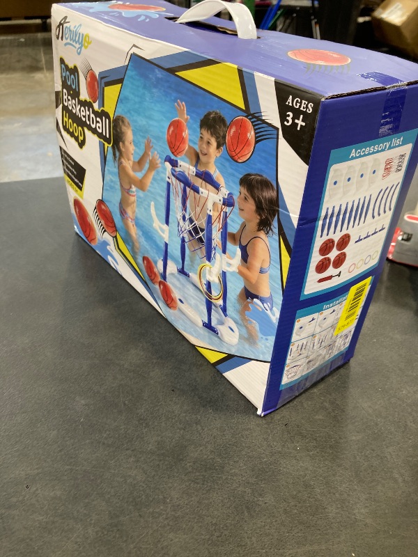 Photo 1 of Aerilyo 2 in 1 Pool Basketball Hoop, Pool Toys Swimming Pool Games for Kids Adults Family Party Birthday Games Toys
