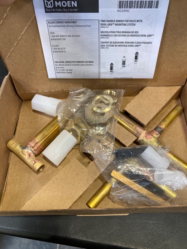 Photo 1 of Moen Brass Two Handle, 3 Hole, Adjustable Roman Tub Faucet Valve, 4792
