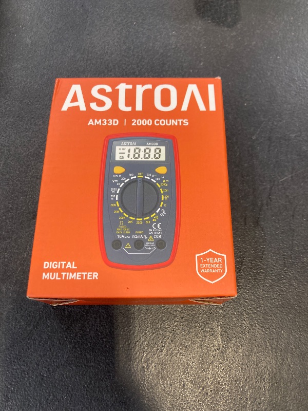 Photo 1 of AstroAI Digital Multimeter Tester 2000 Counts with DC AC Voltmeter and Ohm Volt Amp Meter; Measures Voltage, Current, Resistance, Continuity and Diode, Blue