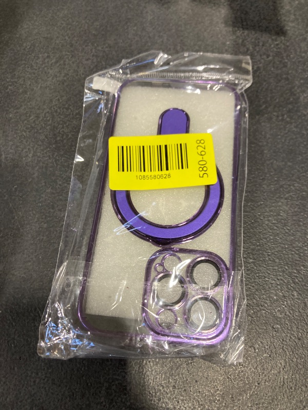 Photo 1 of QSIETSPY Magnetic Case for iPhone 13 Pro with Invisible Stand [Military Drop Protection][Compatible with MagSafe] Full Camera Protection Clear Soft TPU for iPhone 13 Pro case 6.1 Inches-Purple