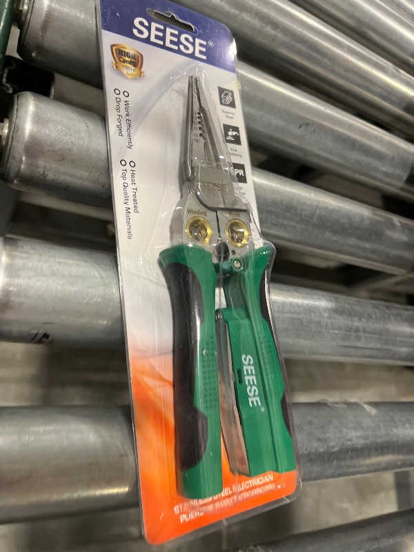 Photo 1 of SEESE 8-in-1 Wire Stripper Pliers: Compact Portable Multi-Function Electrician Tool - Wire Stripping/Wire Cutting/Wire Crimping for Circuit Repair, Outlet Installation & Professional Use