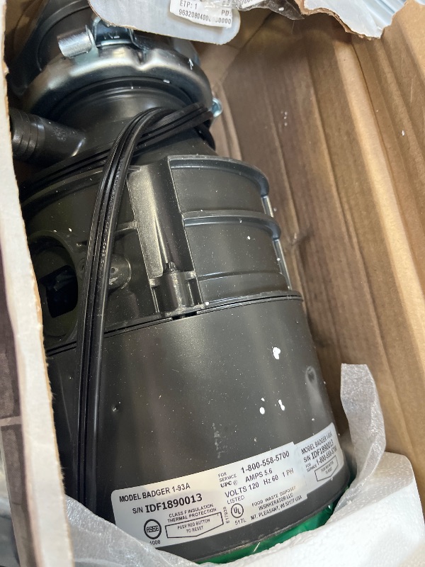 Photo 1 of InSinkErator Badger 1 Garbage Disposal with Power Cord, Badger Series 1/3 HP Continuous Feed Food Waste Disposer