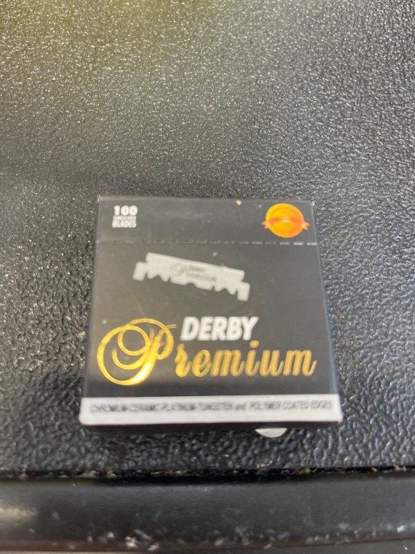 Photo 1 of 100 "Derby Premium" Single Edge Razor Blades for straight razor