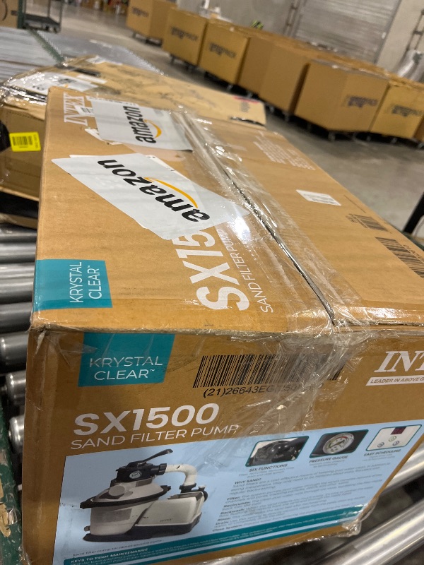 Photo 1 of INTEX 1,500 GPH Krystal Clear Sand Filter Pump for Above Ground Pools, Swimming Pool Pump with Automatic Timer - Improved Circulation, Filtration, & Clarity