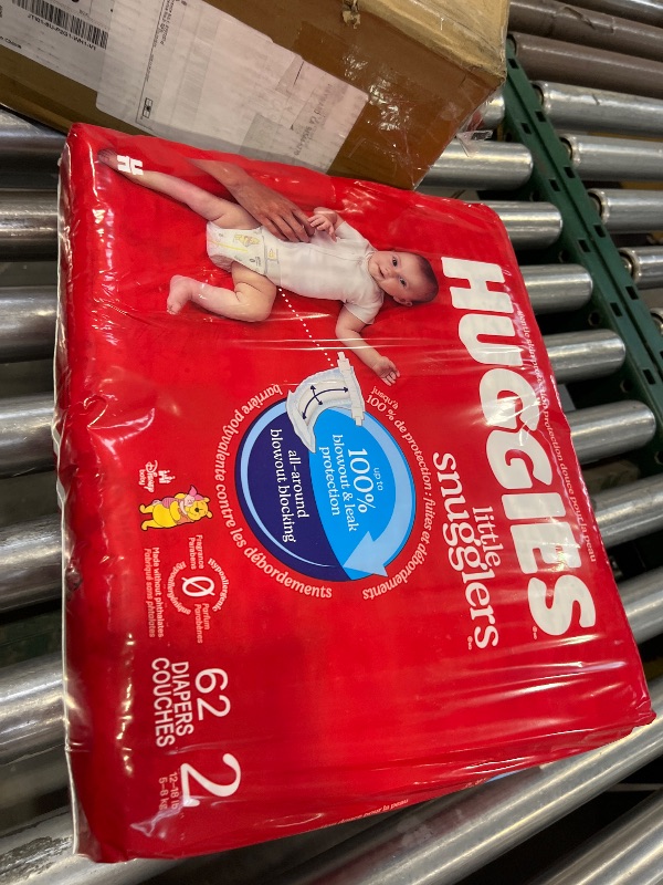 Photo 1 of Huggies Size 2 Diapers, Little Snugglers Baby Diapers, Size 2 pack of 62
