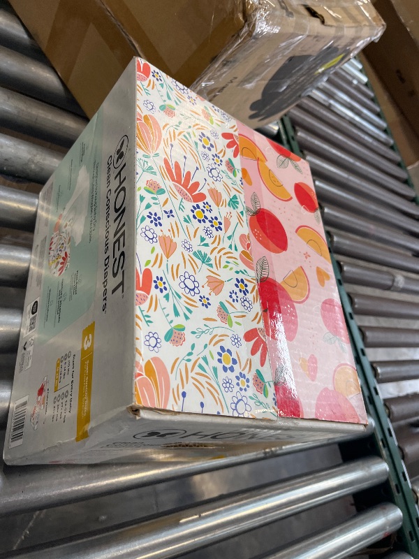 Photo 1 of The Honest Company Comfort Dry Disposable Daytime Diapers for Sensitive Skin, Hypoallergenic, Fragrance-Free, Just Peachy + Flower Power, Club Box, Size 3 (16-28 lbs), 62 Count