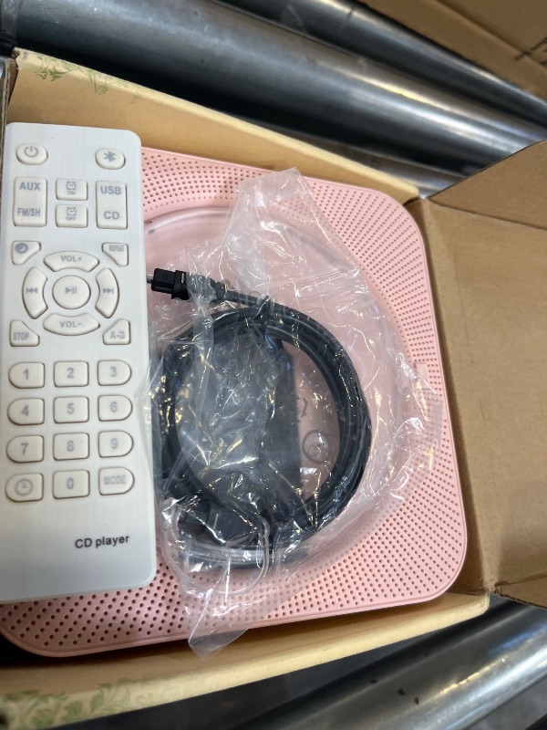 Photo 1 of CD Player Portable Bluetooth 5.1 Desktop CD Player with HiFi Sound Speakers,Remote Control,Dust Cover,LED Display,Boombox FM Radio,USB/AUX for Home,Kids (Pink)