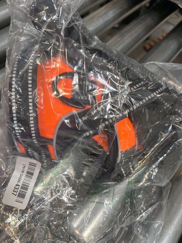 Photo 1 of PHOEPET Reflective Dog Harness Large Breed Adjustable No Pull Vest with Handle 2 Metal Rings 3 Buckles [Easy to Put on & Take Off](XL, Orange)