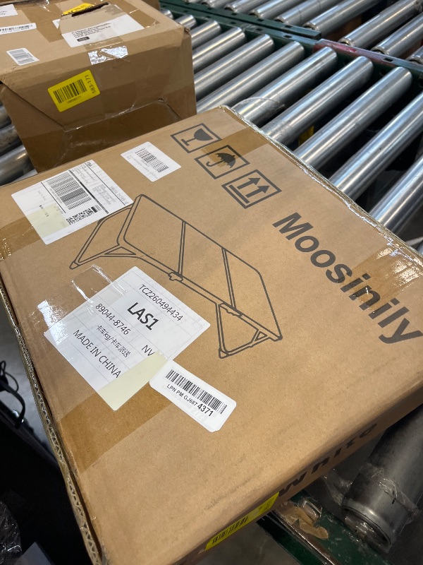 Photo 1 of Moosinily Small Camping Table 35.2 inch Folding Picnic Table Foldable Low Camp Table Portable Short Aluminum Outdoor Floor Short Beach BBQ White 35.2×15.7 inch