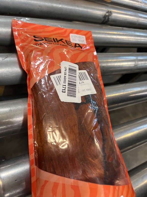 Photo 1 of SEIKEA Upgraded Long Braid Ponytail Extension with Elastic Tie Straight Sleek Wrap Around Braid Hair Extensions Ponytail Copper Red 34 Inch (After Braided 30 Inch)