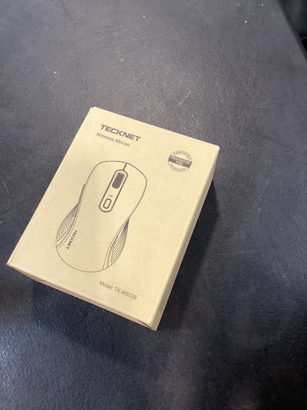 Photo 1 of TECKNET Rechargeable Bluetooth Mouse, [ USB + BT5.0 + BT3.0 ] Wireless Mouse, Ergonomic Design, Silent Click, 6-Level 4800 DPI Wireless Mice, 3-Device Switching for Laptop, Computer, MacBook?Grey?