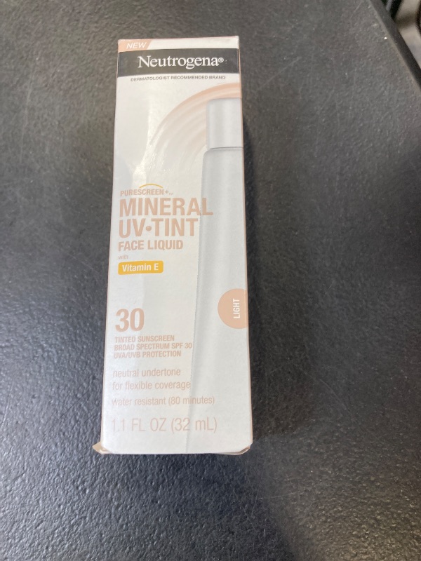 Photo 1 of Neutrogena Purescreen+ Tinted Sunscreen for Face SPF 30, Broad Spectrum Mineral Sunscreen with Zinc Oxide & Vitamin E, Water Resistant, Fragrance Free, Light, 1.1 fl oz