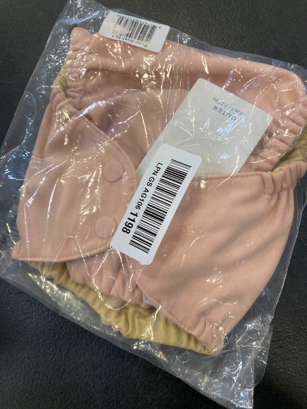 Photo 1 of Esembly Cloth Diaper Cover - Reusable Swim Diaper, Waterproof, Breathable - Adjustable Outer Layer Over Absorbent Inner for Blowout Protection - Blush, Size 1 (7-17lbs)