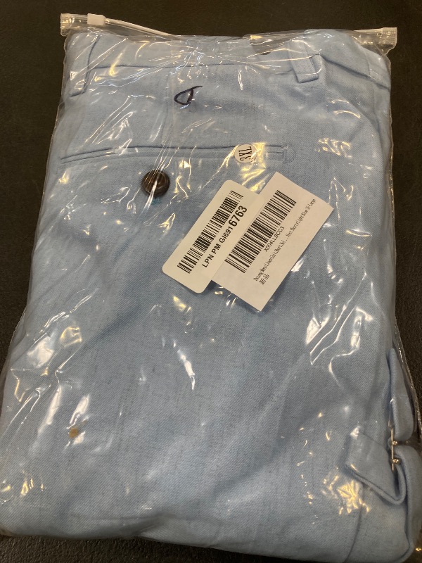 Photo 1 of Dsteng Mens Linen Suit Short Suits for Men Beach Wedding Groomsmen Tuxedos Lightweight Linen Vest Shorts Light Blue 3X-Large